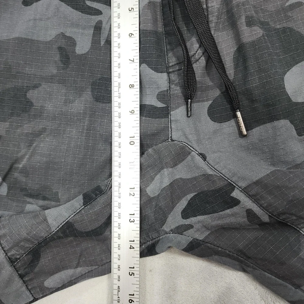 CSG Pants Mens L Gray Camo Woven Jogger Elastic Waist Pockets Casual Athletic